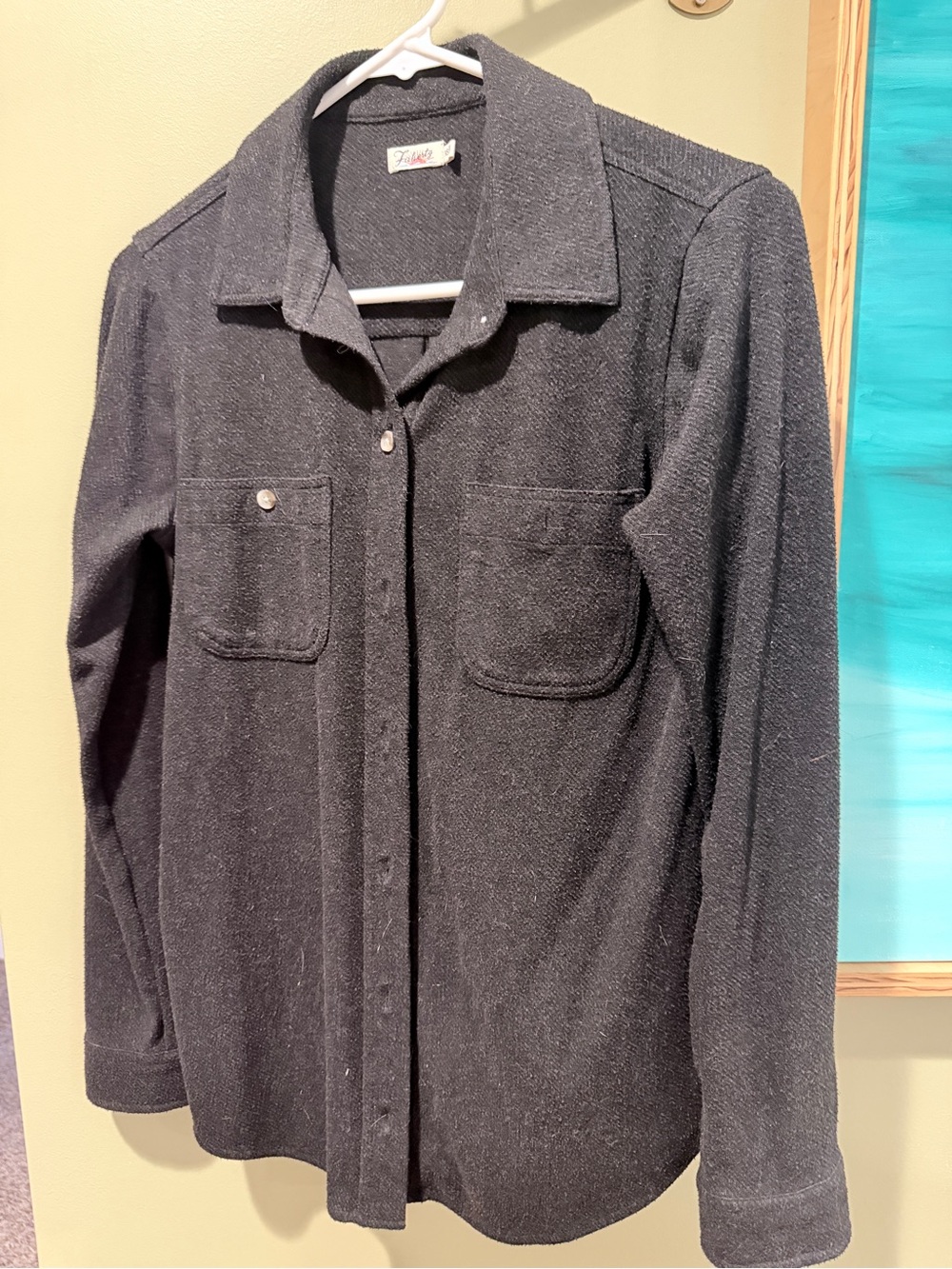 Faherty Black Long-Sleeve Button-Down Shirt